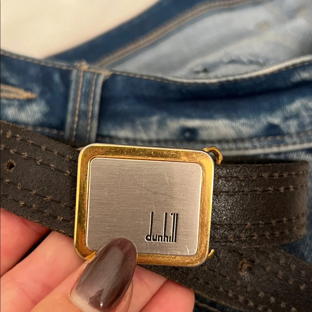 Dunhill Logo Gold silver Tone Belt Buckle for 1.1” belt